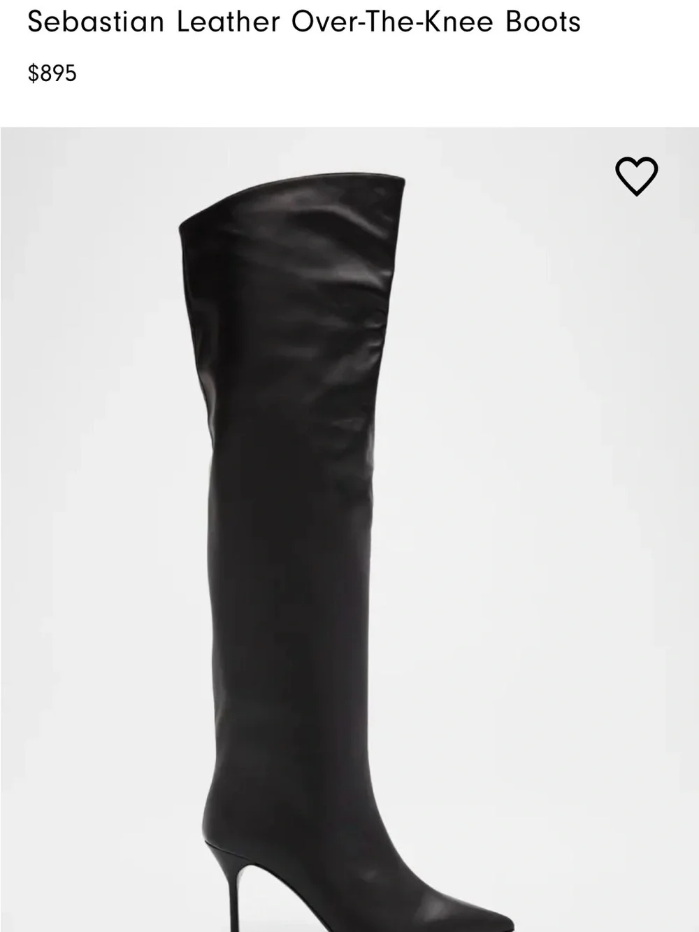 New STAUD Sebastian Black Leather Over The Knee Boots $895 Size EU 39 US 9